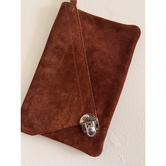 The J Peterman company Made In Kentucky Brown Suede Clutch Handbag - Picture 2 of 7